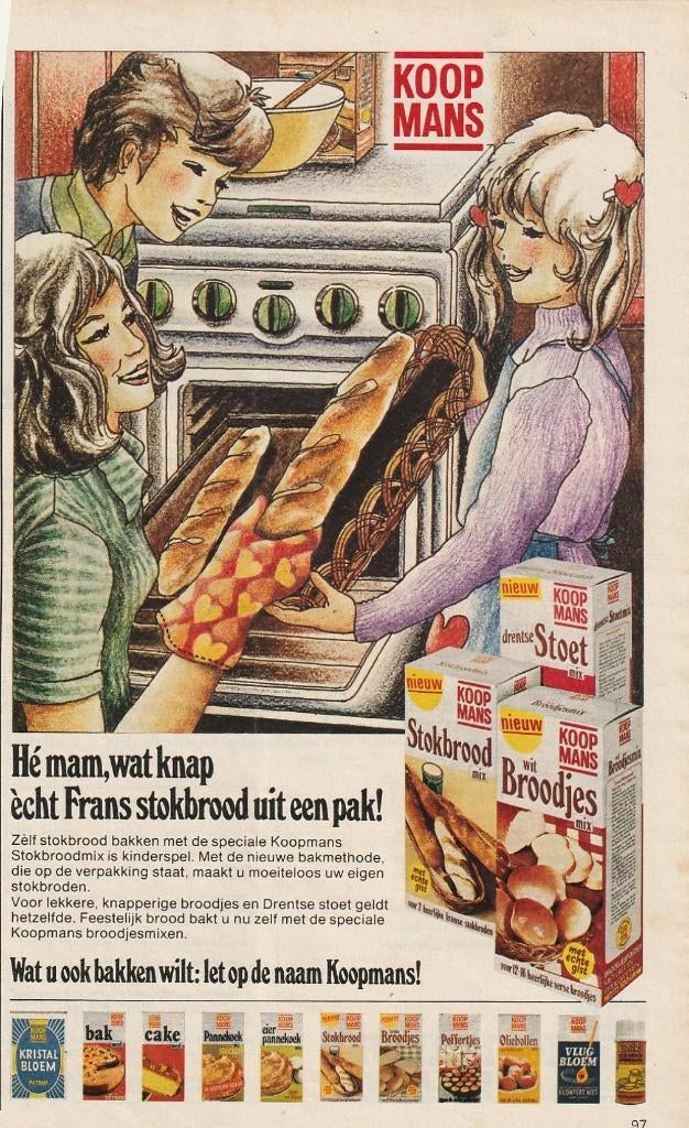 Retro reclame 1976 Koopmans stokbrood mix wat knap, Verzamelen, Verzenden, Overige typen