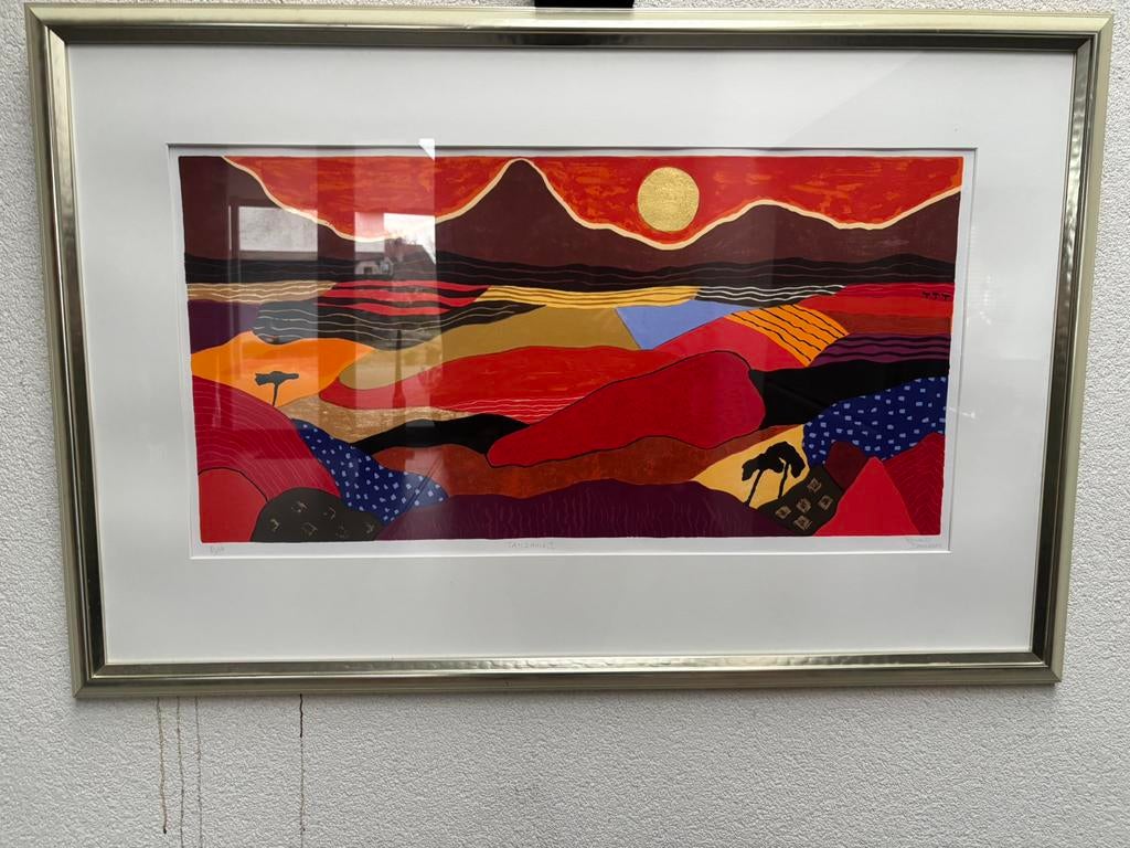 Prachtige Zeefdruk "Tanzania I" – Ronald Boonacker, Antiek en Kunst, Kunst | Litho's en Zeefdrukken, Ophalen of Verzenden