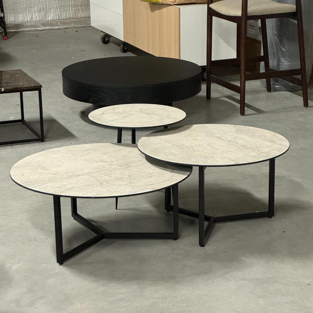 salon tafels hpl meerder maten marmer motief, Ophalen, 50 tot 100 cm, Rond, Nieuw