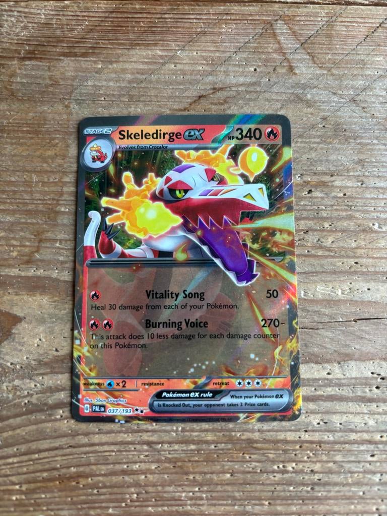 Skeledirge ex - Pokémon kaart, Ophalen of Verzenden, Zo goed als nieuw, Losse kaart