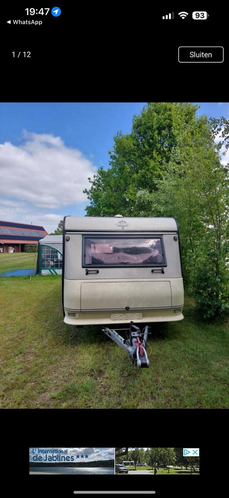 Caravan Hobby de luxe 425T 1991, Rondzit, Hobby, Tot en met 2, Particulier