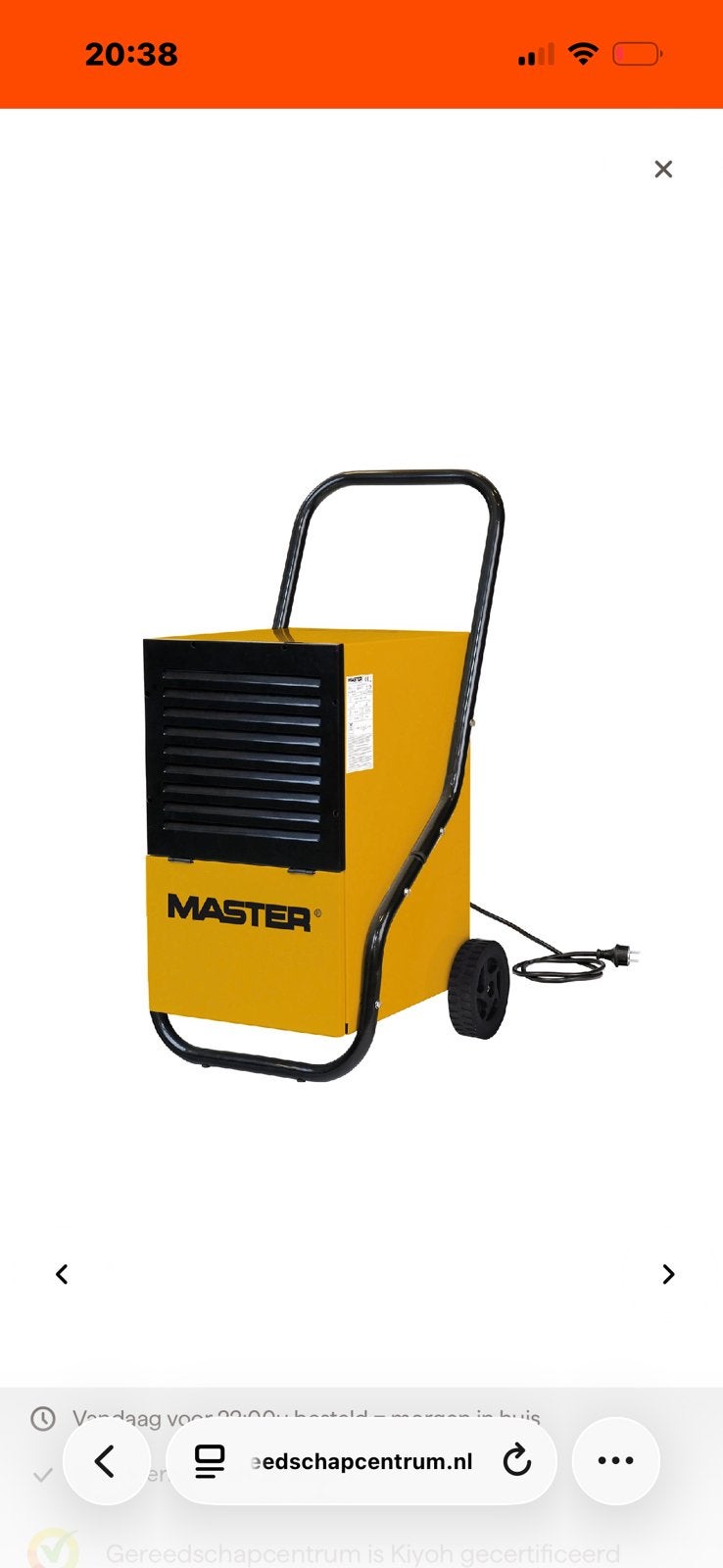 Te huur bouwdroger max 47 liter 24 uur, Ophalen of Verzenden, Zo goed als nieuw, Afzuiger