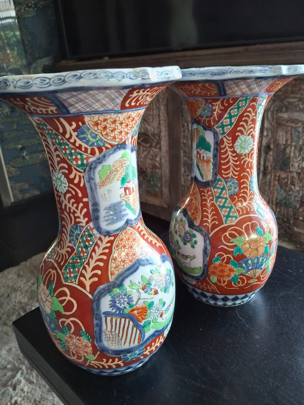 Prachtig paar antieke Japanse Imari vazen, Antiek en Kunst, Antiek | Vazen, Ophalen of Verzenden