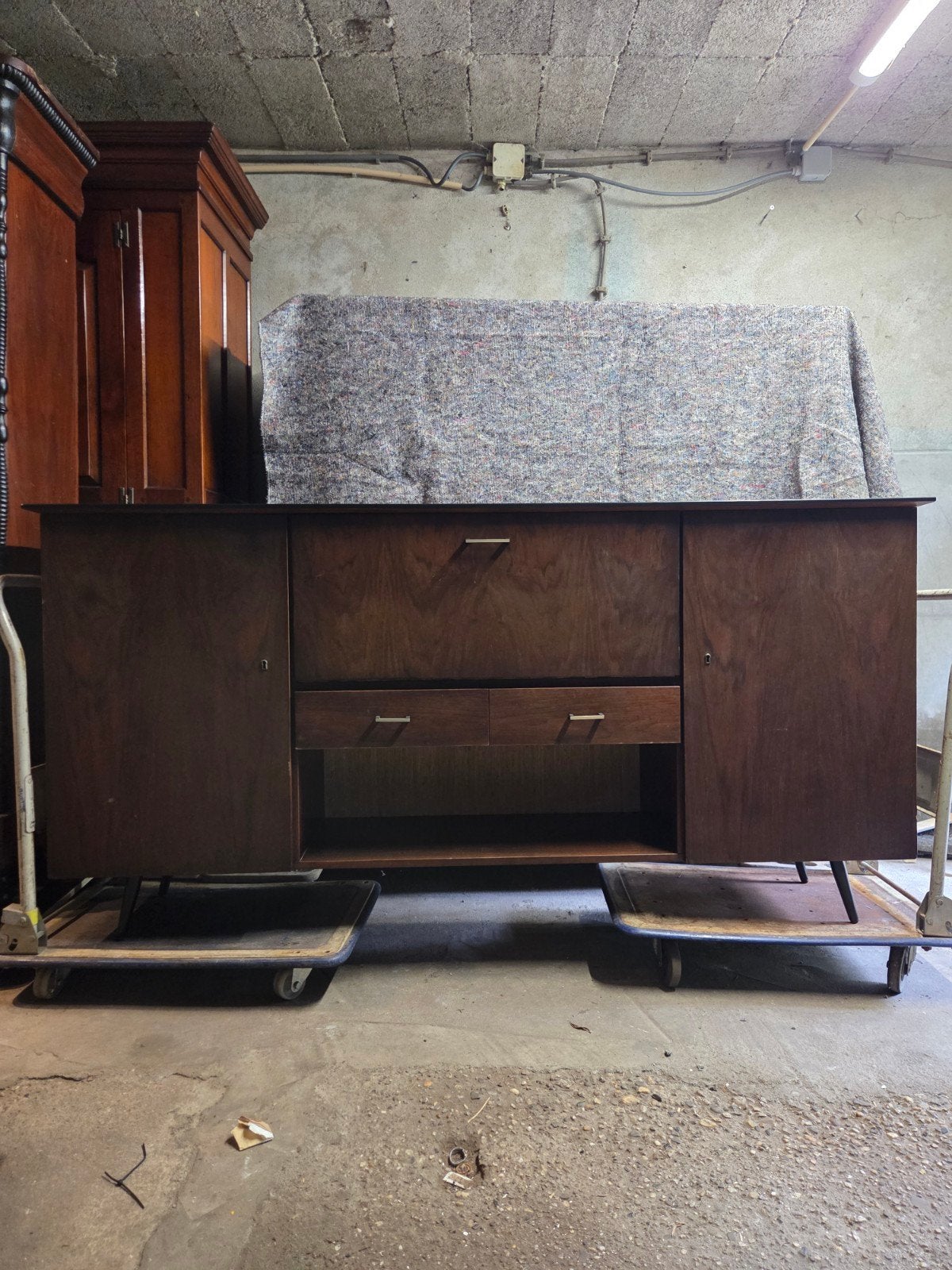 Vintage dressoir/sideboard met barmeubel, Ophalen, Gebruikt, Vintage