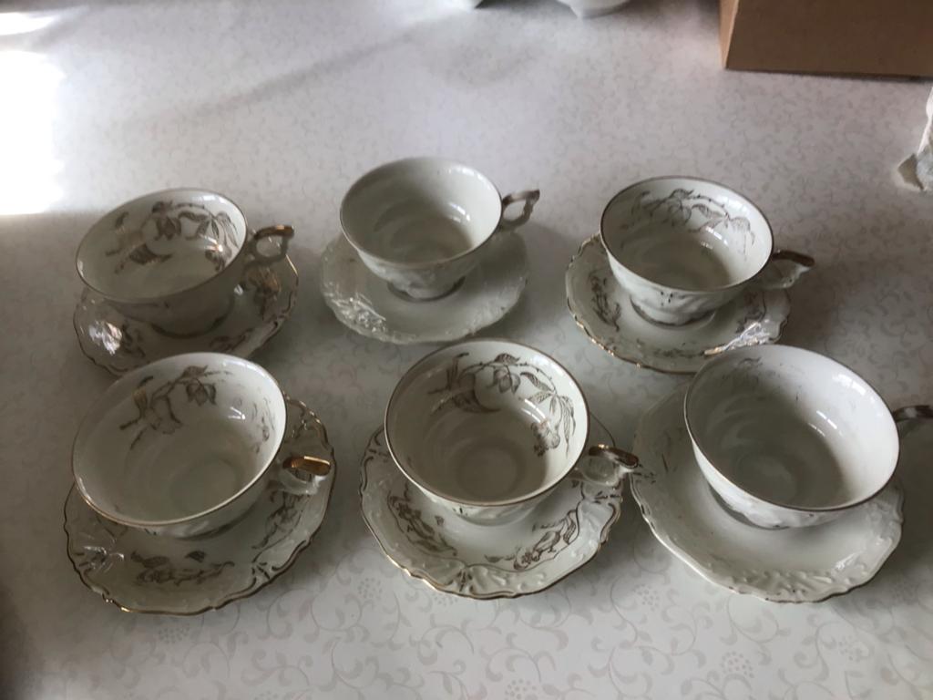 6 antieke kop en schotels, Ophalen of Verzenden
