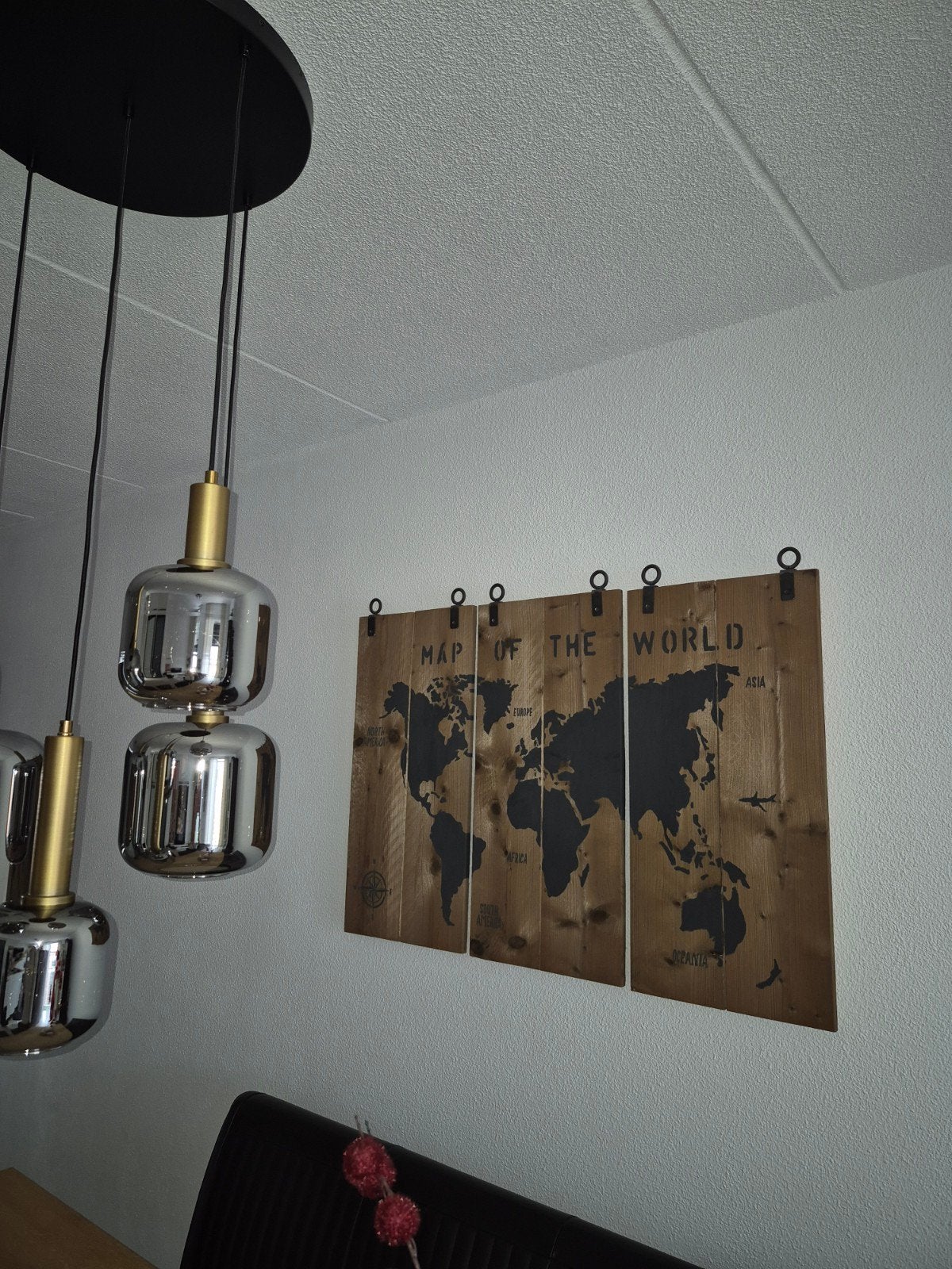 Houten Wereldkaart Wanddecoratie - Vintage Stijl, Gebruikt, Hout, Vintage, Ophalen of Verzenden