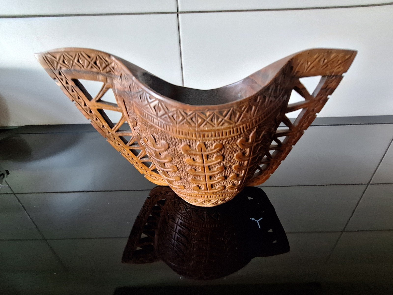 Vintage houten huwelijksbeker uit de jaren '60, Balkan, Ophalen of Verzenden