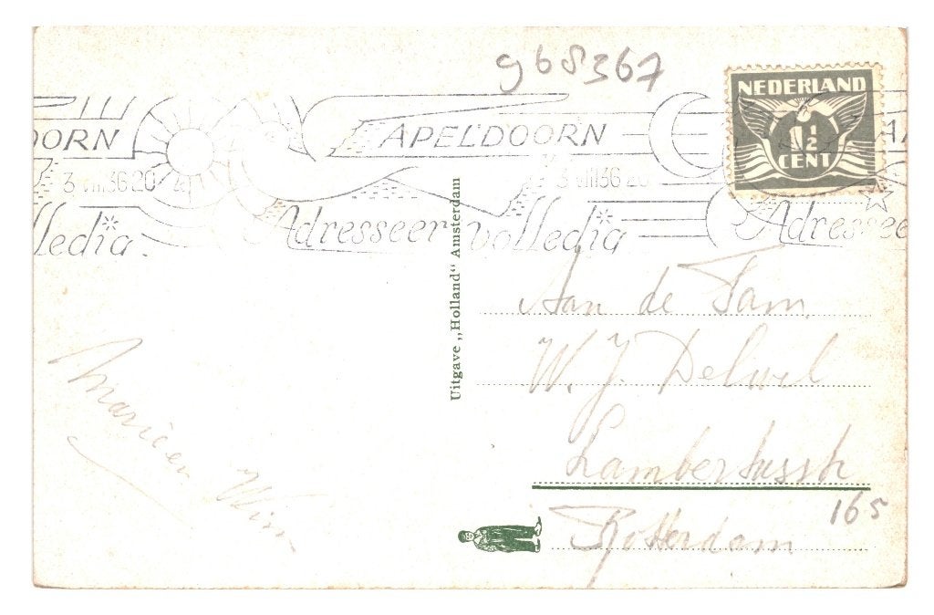 968367	Apeldoorn	Oude Loo	 	1936	Gelopen met postzegel, Ophalen of Verzenden, 1920 tot 1940, Gelopen, Gelderland