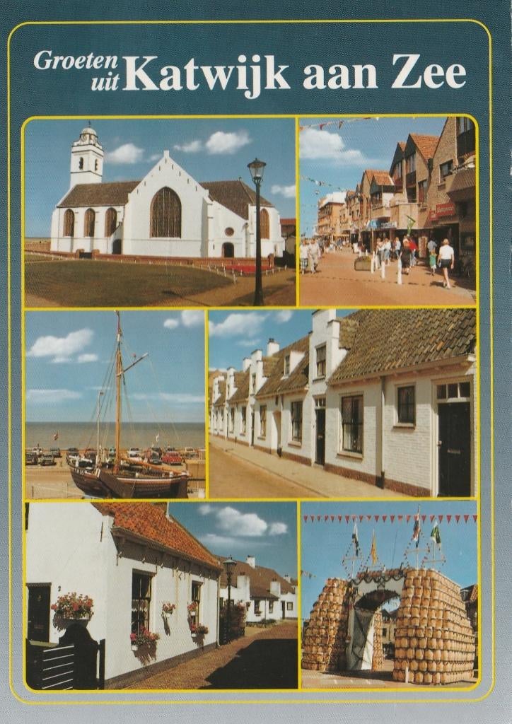 KATWIJK AANZEE Kerk Boot Huizen Straat Groeten, Verzenden, 1980 tot heden, Gelopen, Zuid-Holland