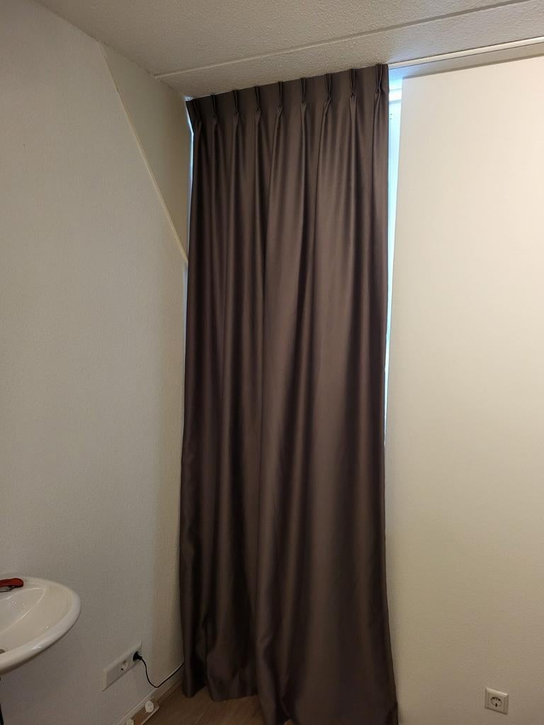 2x Hoogwaardig Olifantengrijs Gordijn 260x90 cm, Ophalen