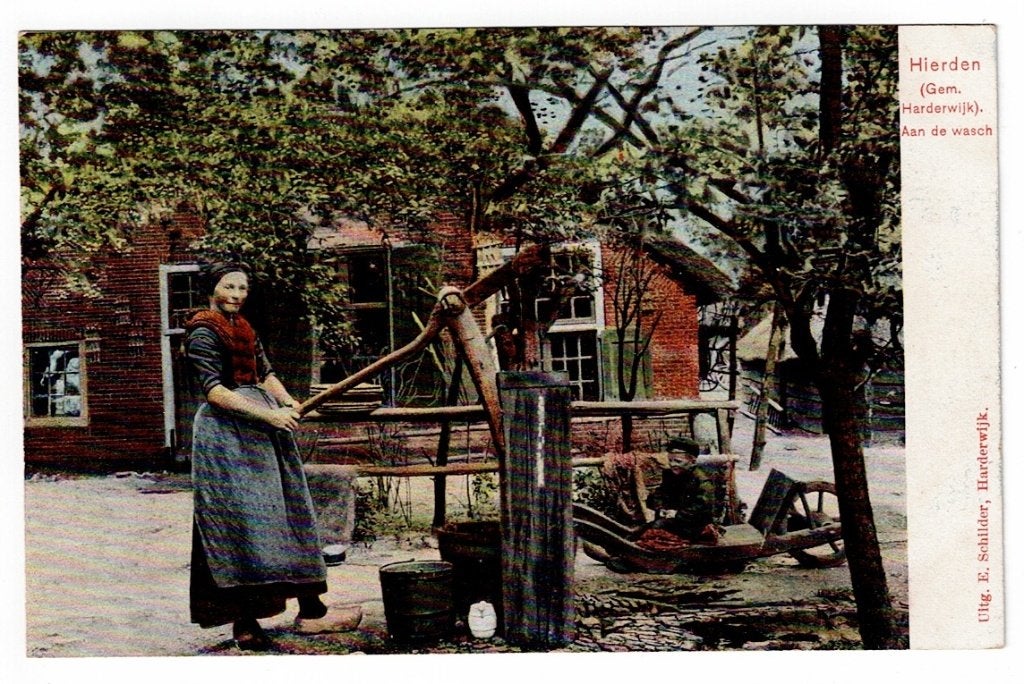 Hierden gem. Harderwijk 1905. Aan de wasch., Ophalen of Verzenden, Voor 1920, Ongelopen, Gelderland