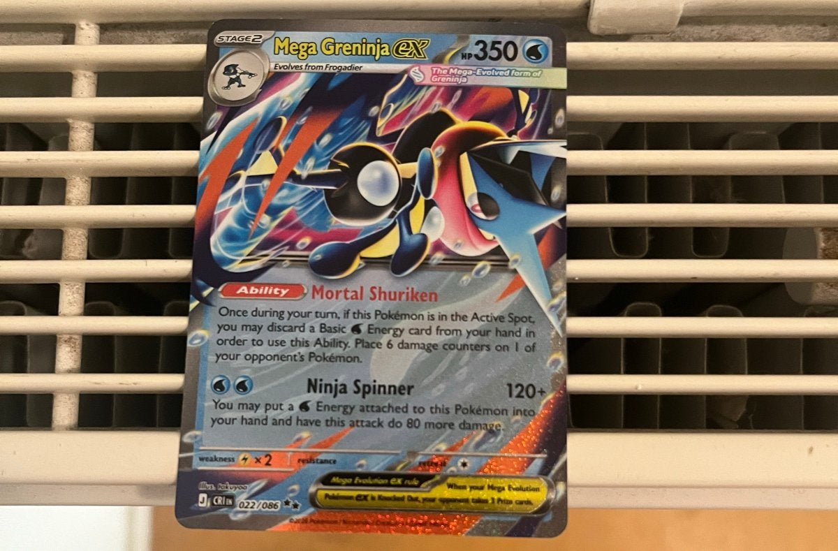 Mega Greninja EX Pokémon Kaart - Zeldzaam!, Ophalen of Verzenden, Zo goed als nieuw, Losse kaart