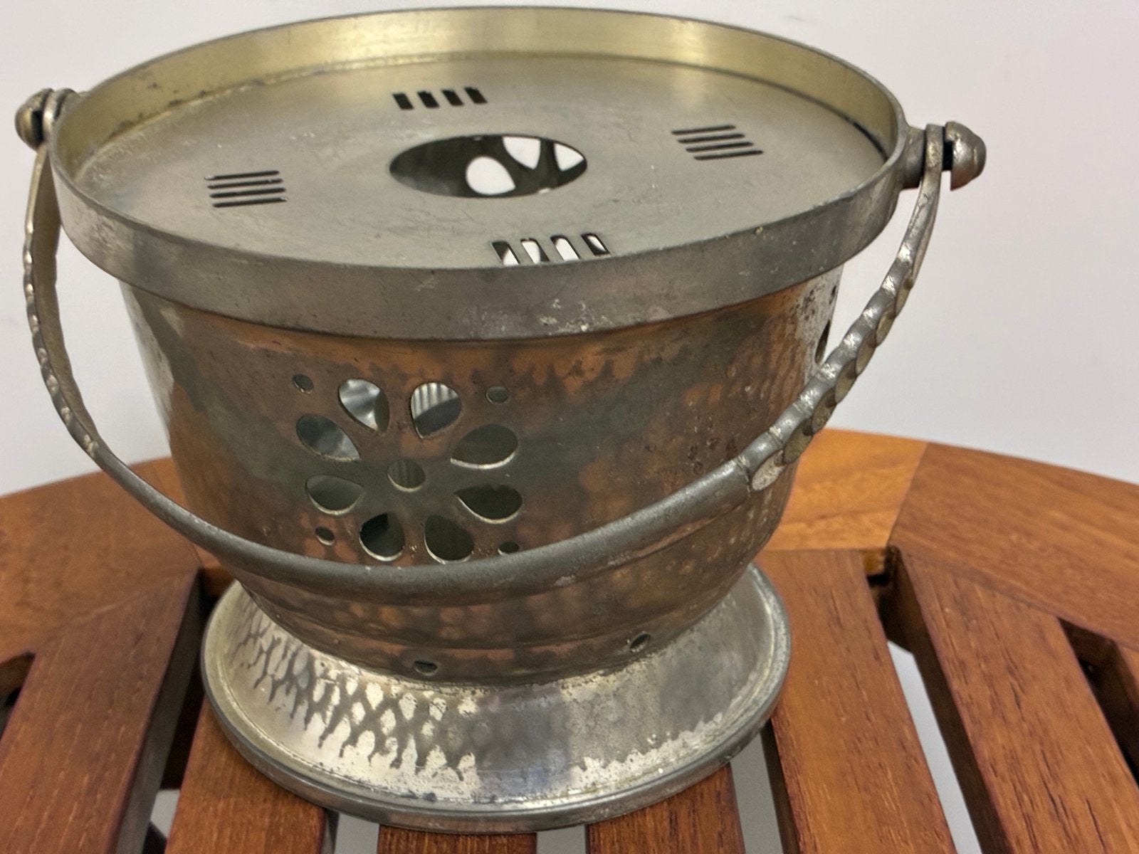 Vintage koperen theelicht/waxinelichthouder, Ophalen of Verzenden