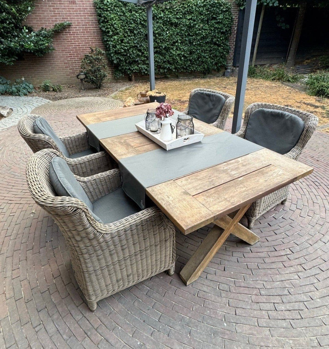 4 seasons outdoor Brighton tuinstoelen, Tuin en Terras, Tuinsets en Loungesets, Ophalen, 6 zitplaatsen, Zo goed als nieuw, Wicker