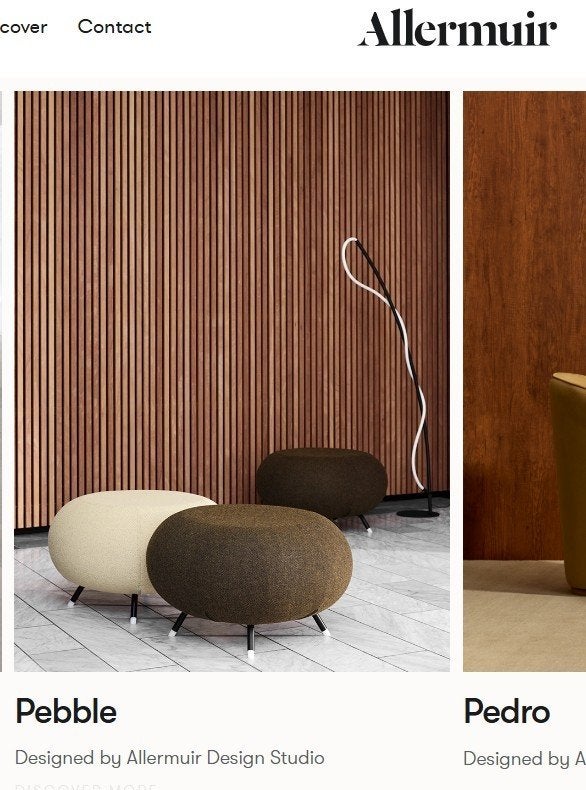 Allermuir Pebble A620 gestoffeerde poef - diverse kleuren, Huis en Inrichting, Banken | Voetenbanken en Poefen, Minder dan 50 cm