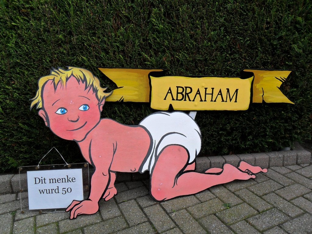 50 Abraham / verjaardagbord / feestbord verjaardag., Ophalen, Nieuw, Abraham of Sarah
