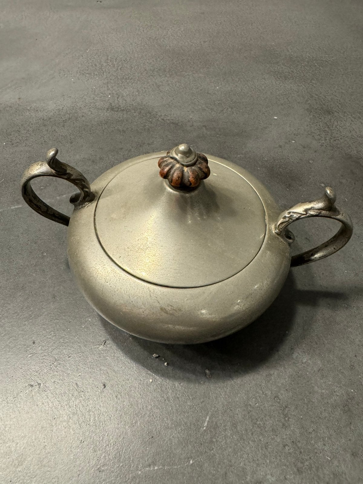 Tinnen theepot met toebehoren., Ophalen of Verzenden