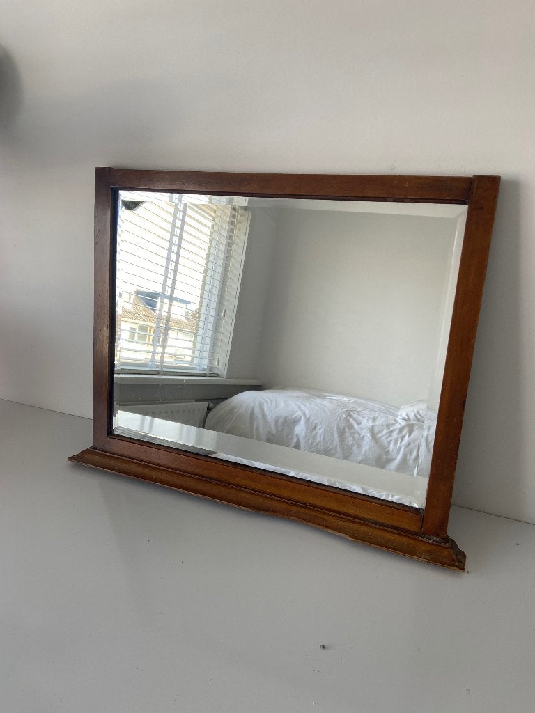 Spiegel met geslepen glas  61/51, Gebruikt, Ophalen of Verzenden, Minder dan 100 cm, Rechthoekig