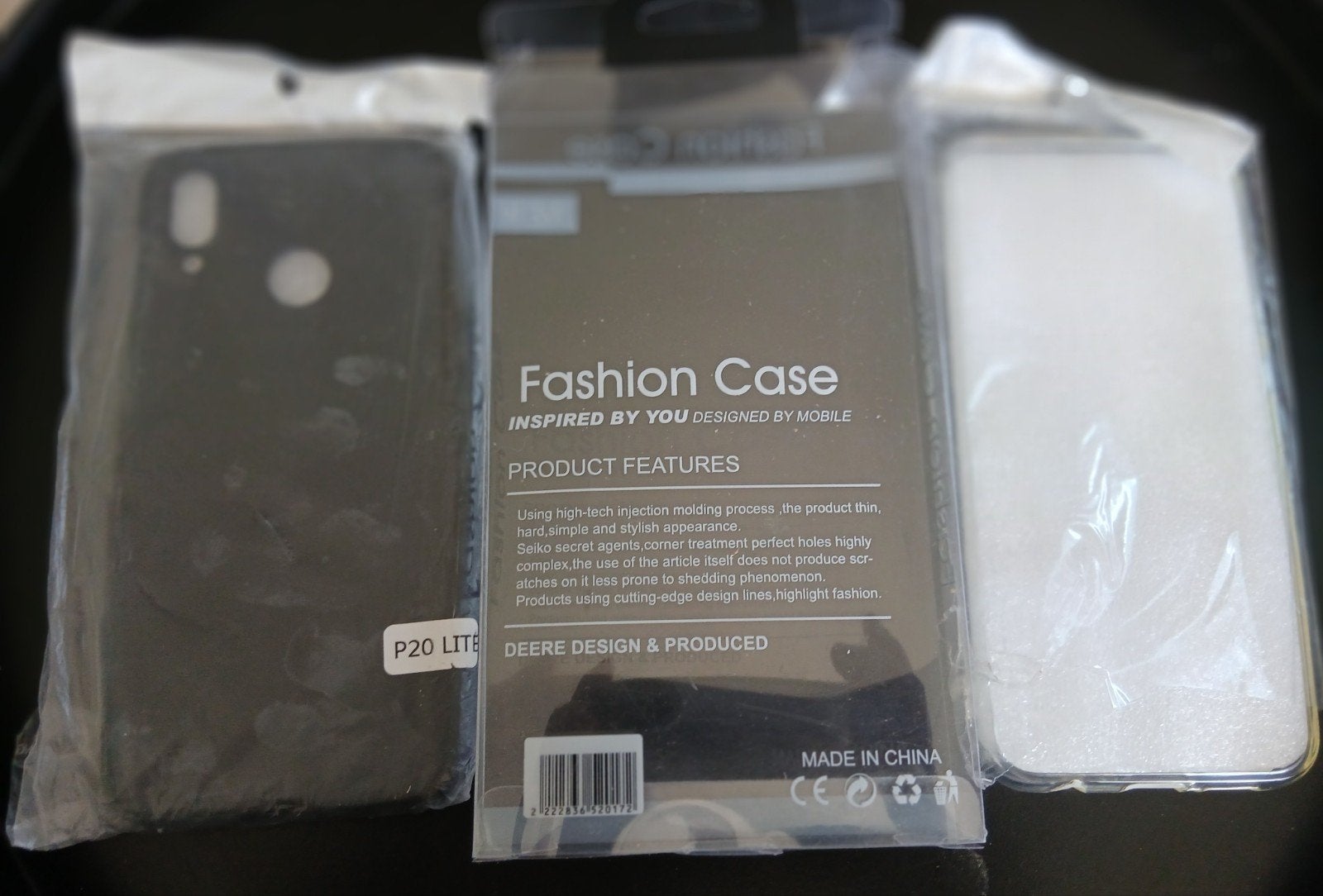 2x Hoesje voor P20 Lite/Nova 3E - Zwart en Transparant, Ophalen of Verzenden, Nieuw, Zwart
