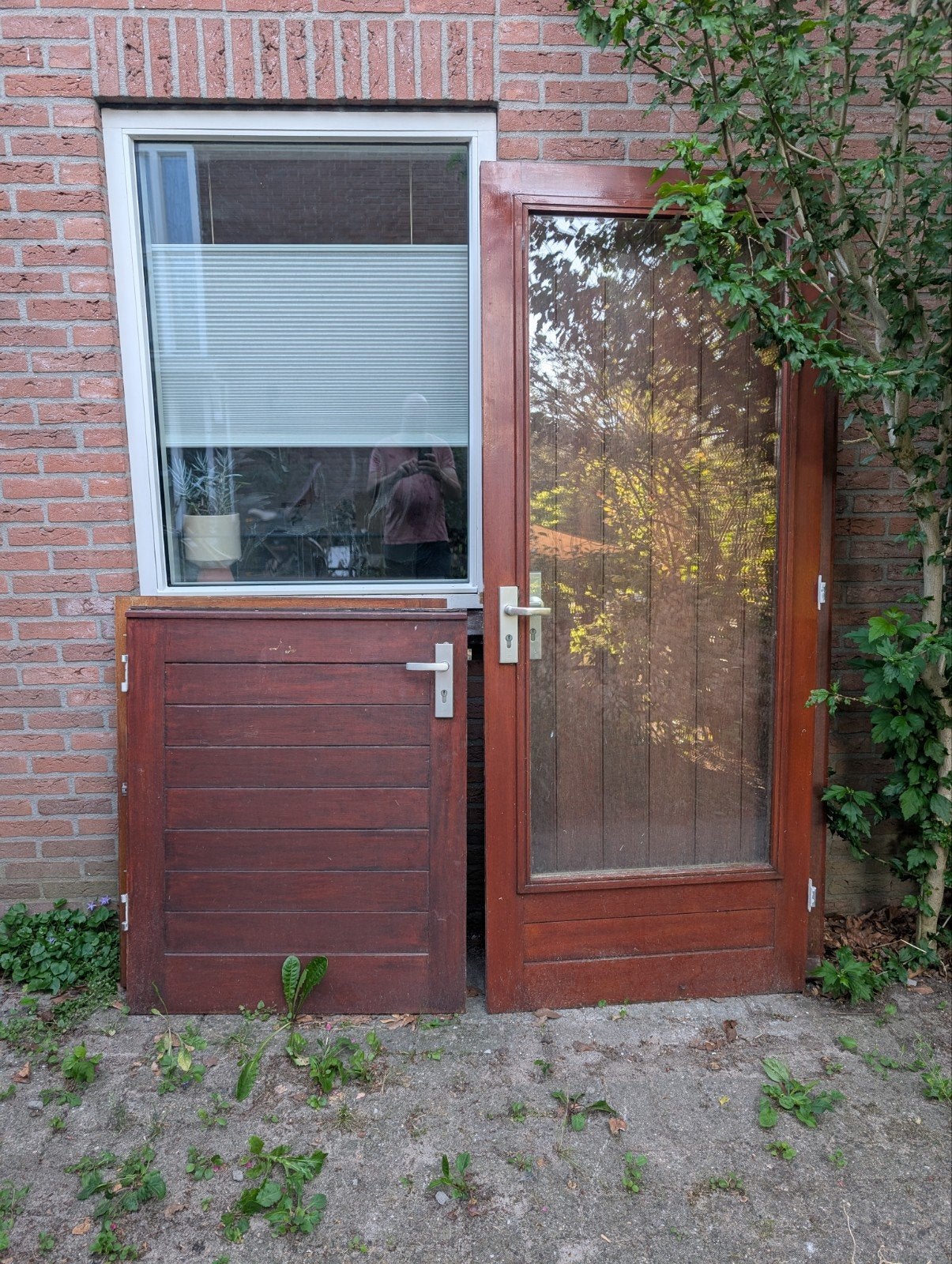 Zeer degelijke hardhouten deuren uit begin jaren '80, Ophalen, Gebruikt, Buitendeur, 200 tot 215 cm