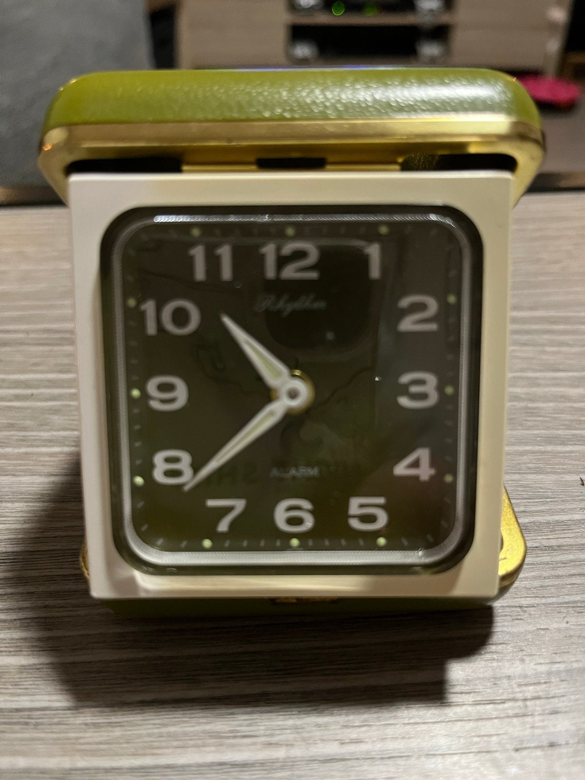 Vintage Rhythm Reiswekker - Groen en Goud en loopt prima, Ophalen of Verzenden