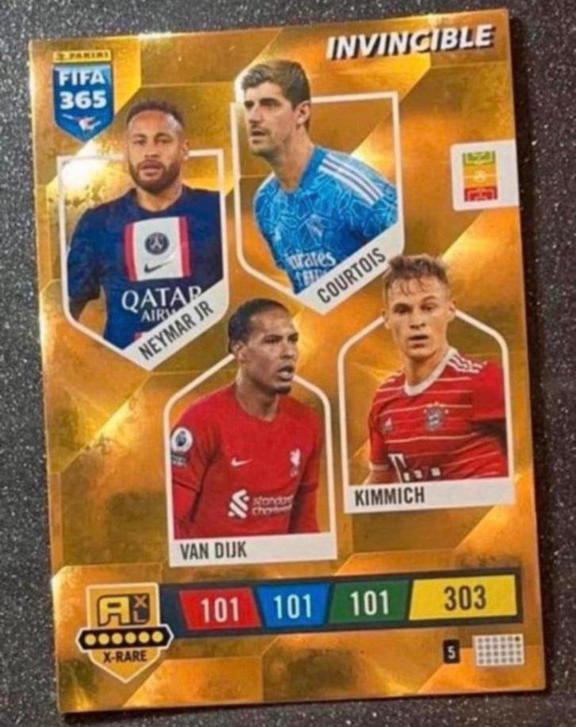 Panini Fifa365 2023 X-RARE INVINCIBLE NEYMAR VAN DIJK, Verzenden, Zo goed als nieuw, Plaatje