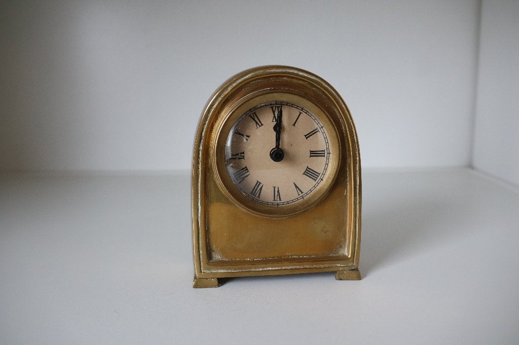 Oude messing vintage / antieke ? kleine klok., Antiek en Kunst, Ophalen of Verzenden