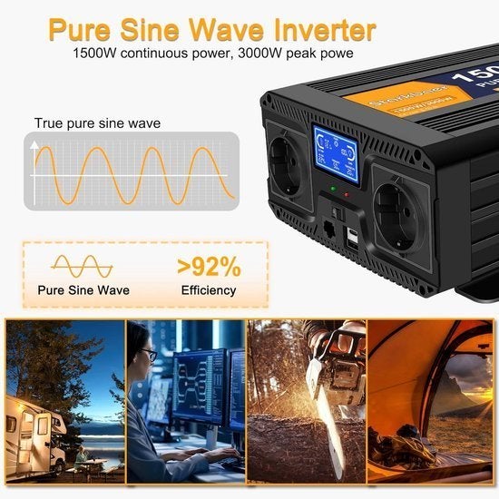 1500W Zuivere Sinus Omvormer – Spanningsomvormer, Corvance B.V., Verzenden, Nieuw, Corvancebol@gmail.com