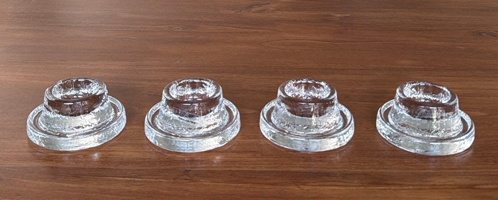 4 Georgshütte glasdesign kandelaars, Ophalen of Verzenden, Zo goed als nieuw, Overige materialen