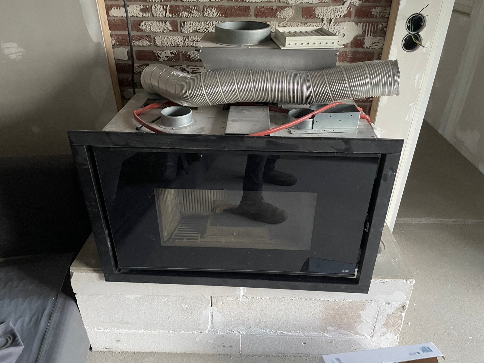 Grote inbouw pelletkachel met alle toebehoren, Ophalen of Verzenden, Zo goed als nieuw, Inbouwhaard, Houthaard