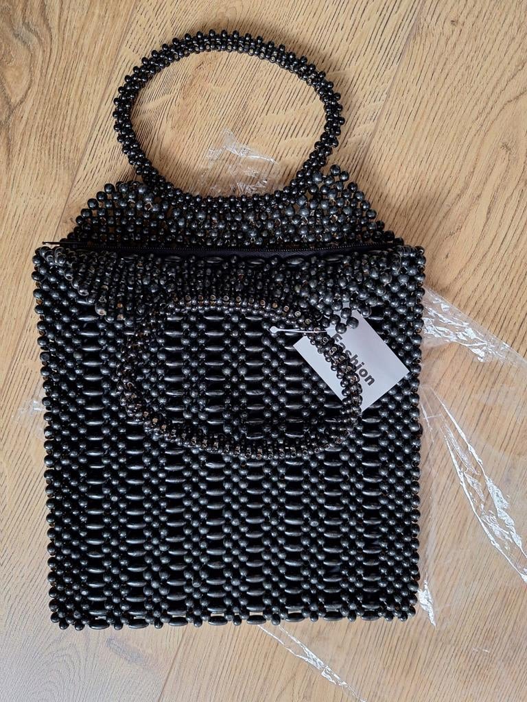 Kralen tas., Ophalen of Verzenden, Nieuw, Zwart, Schoudertasje