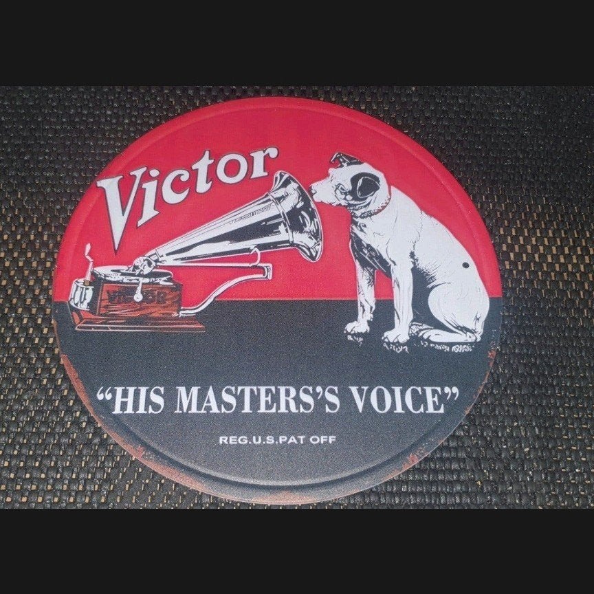 rond wandbord met de iconische "His Master's Voice", Verzamelen, Ophalen of Verzenden, Nieuw, Reclamebord