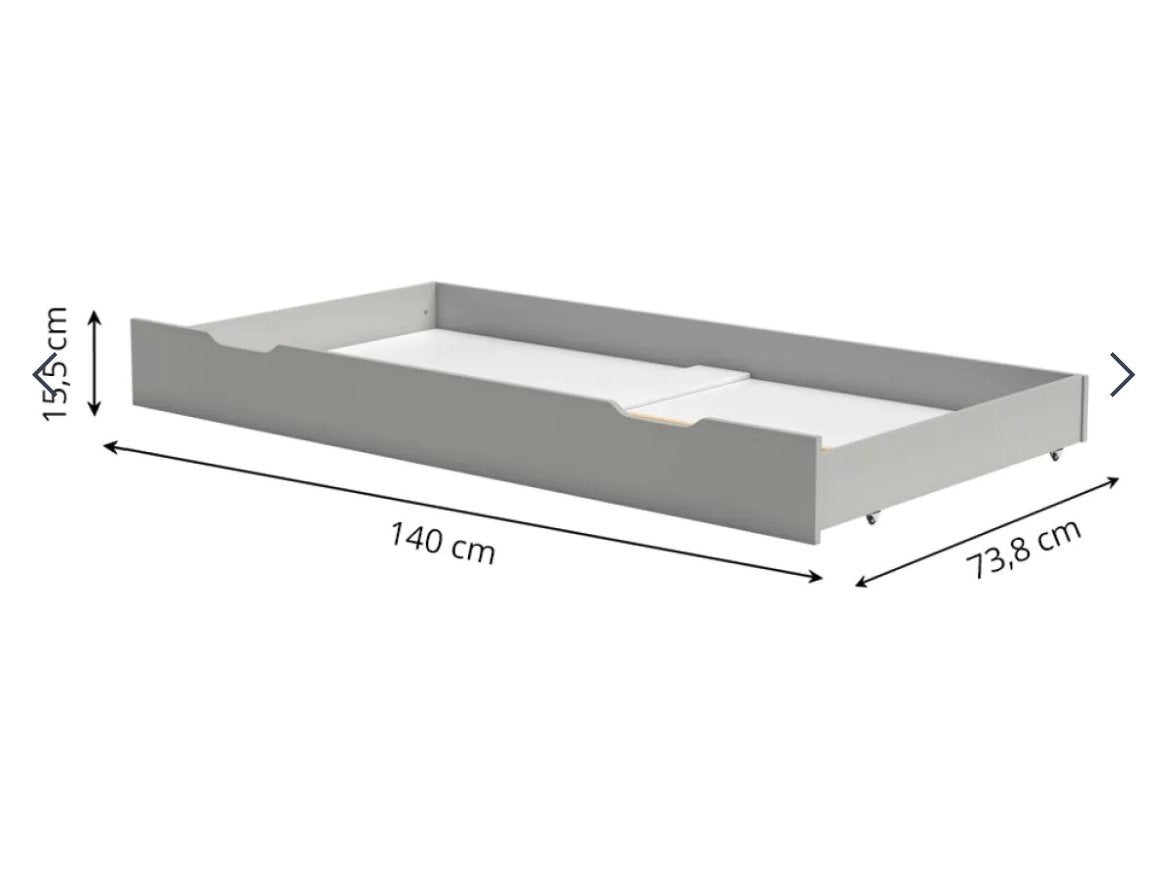 Uitschuifbare bedlade voor extra opbergruimte, Ophalen, Zo goed als nieuw, 140 tot 160 cm, 70 tot 85 cm