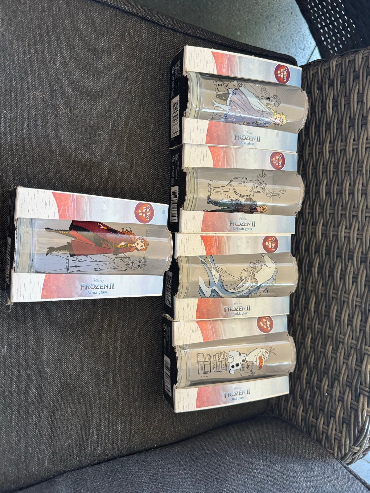 5 Disney Frozen II glazen (Olaf, Anna, Elsa), Ophalen, Overige merken, Glas, Overige typen