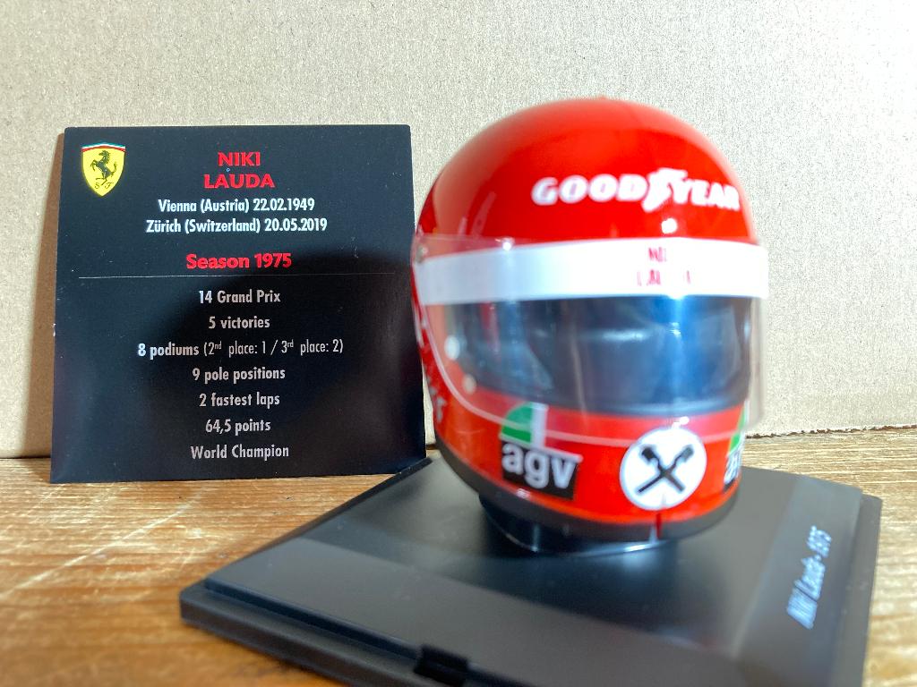 ✅ Niki Lauda 1975 helm 1:5 Spark Ferrari World Champion F1, Ophalen of Verzenden, Nieuw, Formule 1