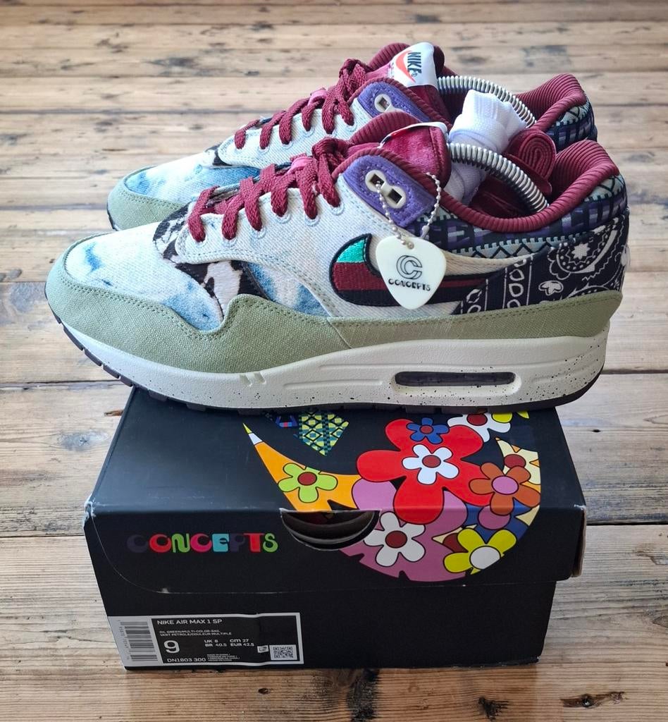 Nike Air Max 1 Concepts "Mellow" - Maat 42.5, Kleding | Heren, Schoenen, Overige kleuren, Nike, Ophalen of Verzenden, Sneakers of Gympen