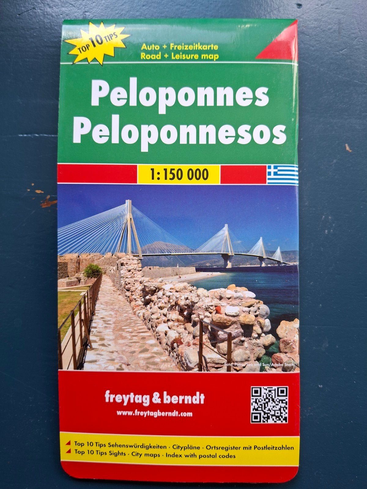 Peloponnesos Griekenland, Ophalen of Verzenden, Europa Overig, Landkaart