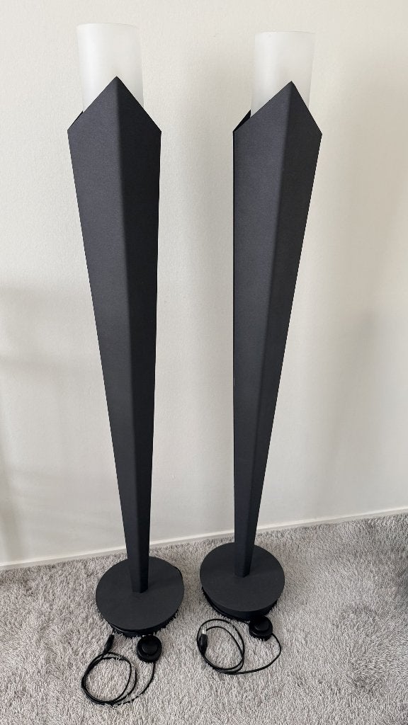Moderne vloerlampen (2x), Ophalen, Gebruikt, 100 tot 150 cm, E14 (klein)