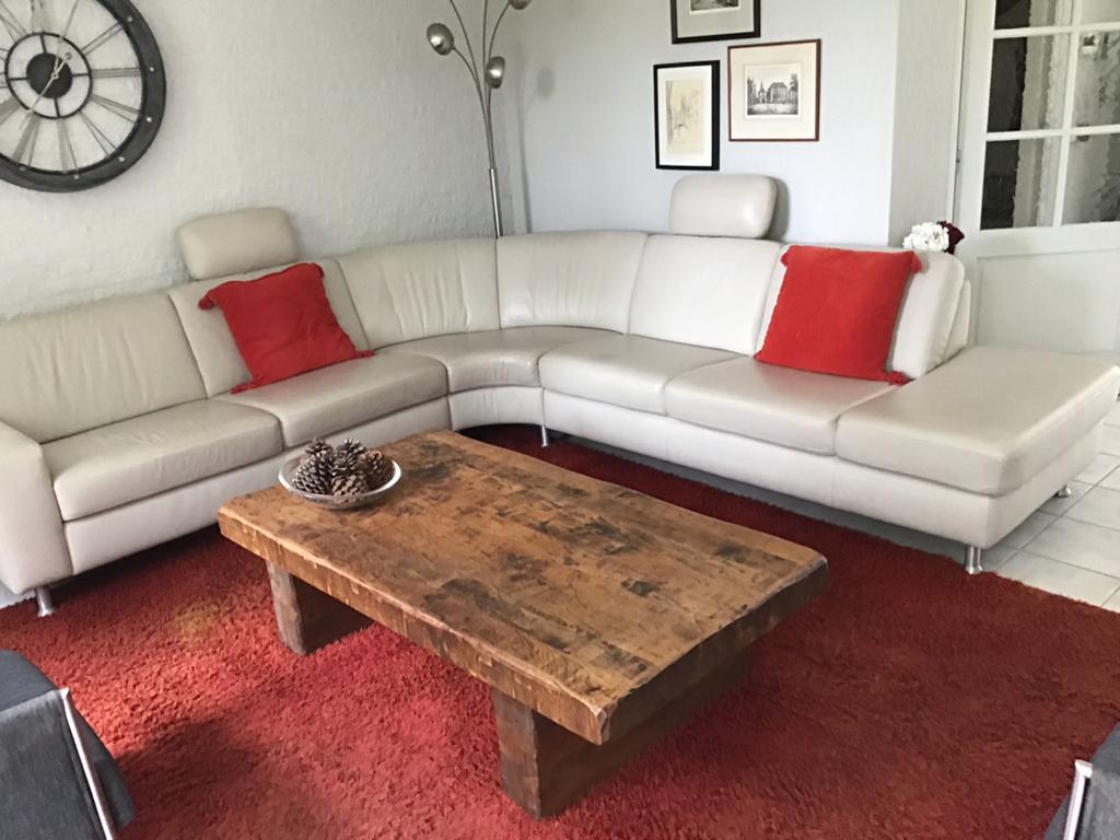 Hoekbank, Huis en Inrichting, Banken | Bankstellen, Ophalen, 250 tot 300 cm, Gebruikt, Leer