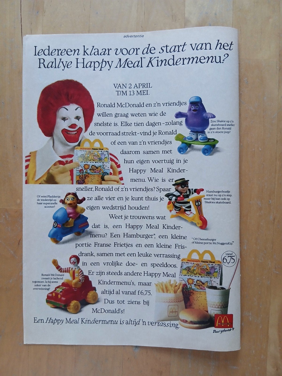 Partij McDonald's Happy Meal Advertenties (Jaren '90), Verzamelen, Speelgoed, Ophalen of Verzenden, Zo goed als nieuw