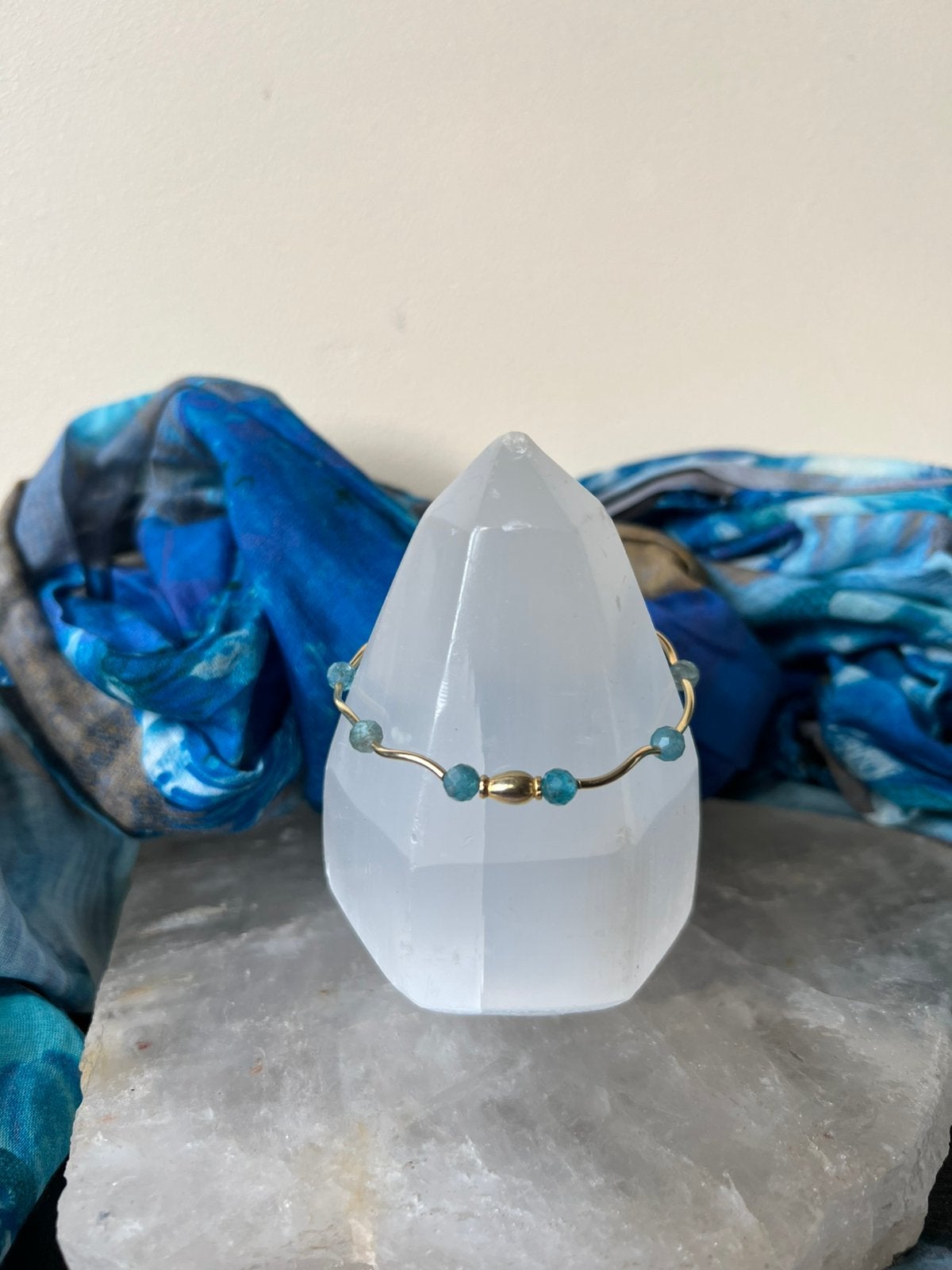 Aquamarijn beschermt intuïtie balans meditatie uniek, Met bedels of kralen, Blauw, Magnolia11, Nieuw