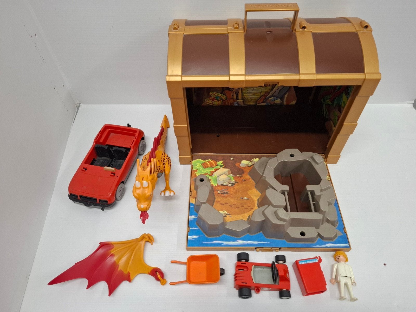 Playmobil piratenkoffer schatkist met losse onderdelen, Ophalen, Pirates, Gebruikt, Losse onderdelen