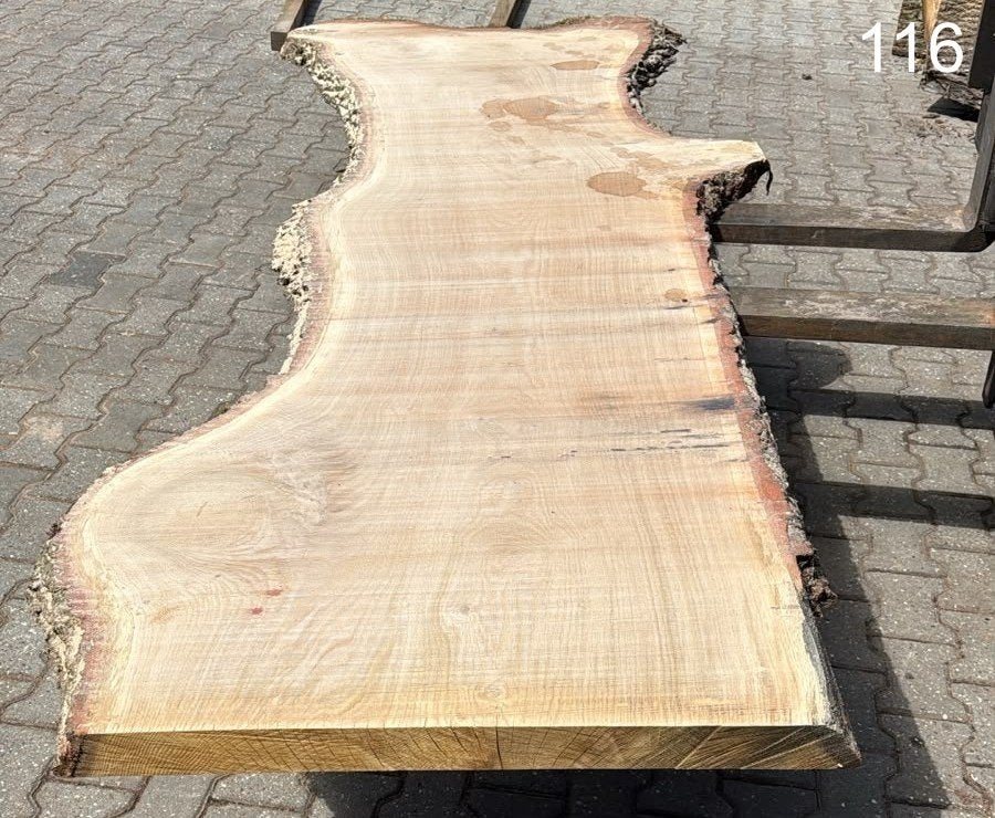Eettafel eiken, tuintafel blad, boomrand, schaaldeel, Ophalen of Verzenden, Nieuw, Rechthoekig, Hout