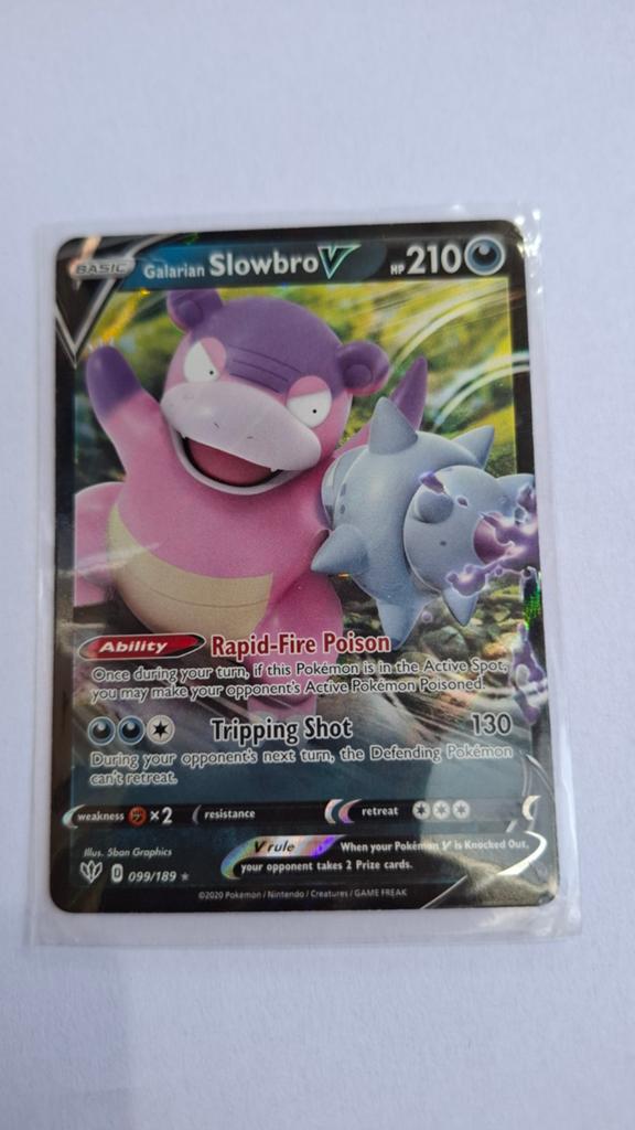 Pokémon kaart Galarian Slowbro V (099/189) - Darkness Ablaz, Ophalen of Verzenden, Zo goed als nieuw, Losse kaart