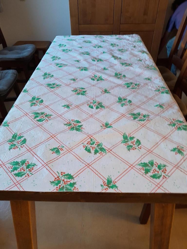 Kerstkleed kersttafelkleed tafelkleed vinyl 178 x 128 cm, Ophalen of Verzenden, Zo goed als nieuw