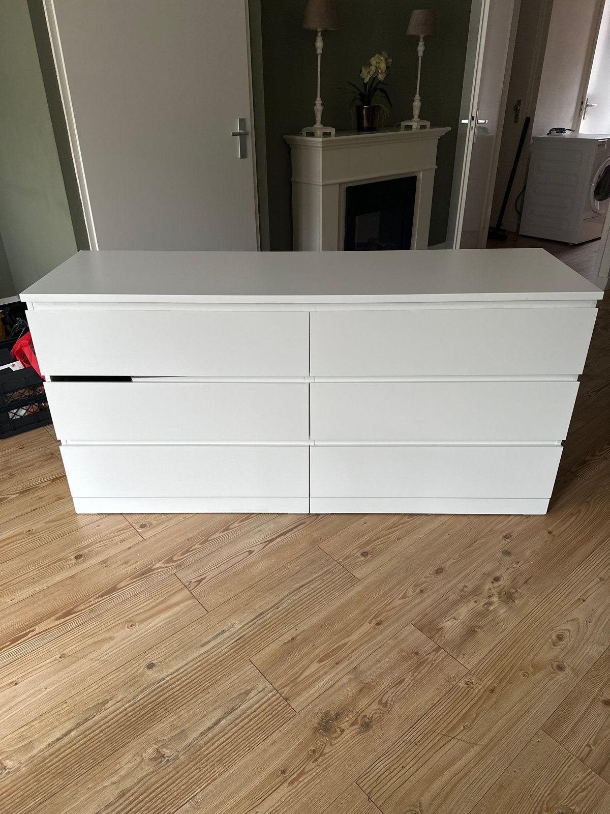 IKEA Malm ladekast wit, 6 lades, nieuw model, Huis en Inrichting, Ophalen, Gebruikt, 5 laden of meer, 150 tot 200 cm