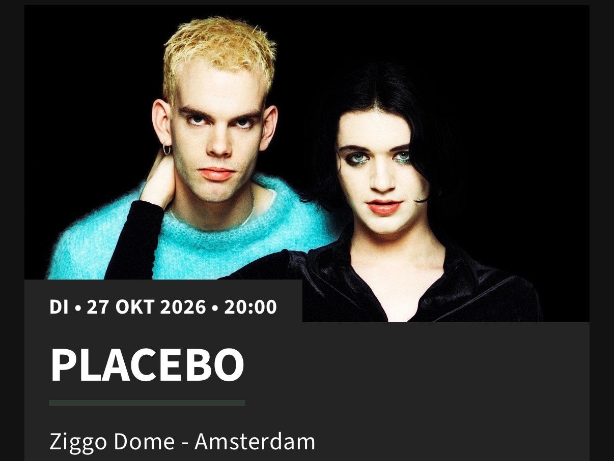Placebo Amsterdam 27 okt staanplaatsen, Twee personen, Oktober