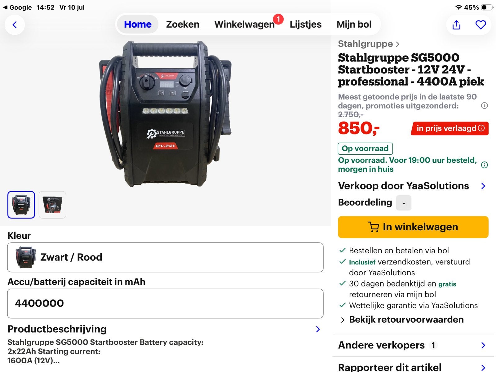 Startbooster NIEUW, Ophalen of Verzenden, Zo goed als nieuw