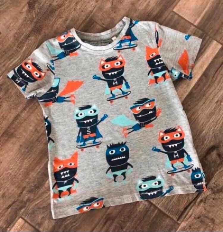 💙 PALOMINO Mt 116 SUPERMONSTERS grijs shirt jongen, Ophalen of Verzenden, Zo goed als nieuw, Jongen, Shirt of Longsleeve