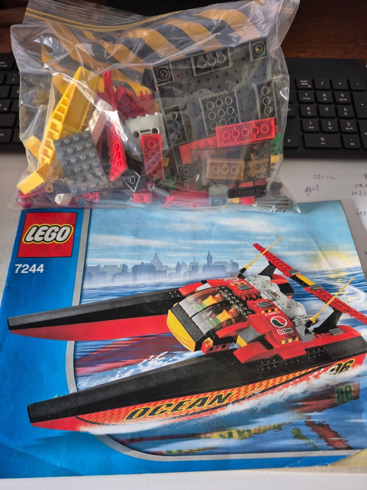 Te koop lego 7244 speedboat, Ophalen of Verzenden, Gebruikt, Complete set, Lego
